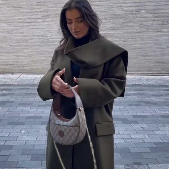 Zara Wool Scarf Coat - Picture 3 of 16